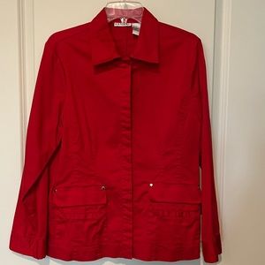 Hannah Fitted Long Sleeve Jacket with Snap Front under Front Tab